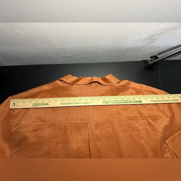 Daniel Ellissa 100% Linen Short Sleeve Men’s Top 4XL Pants 48x34 Rust Suit Set